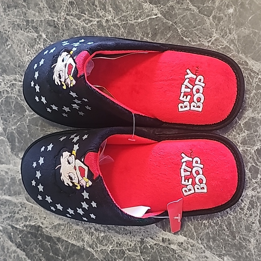 BETTY BOOP Embroidered Betty Boop Slippers
